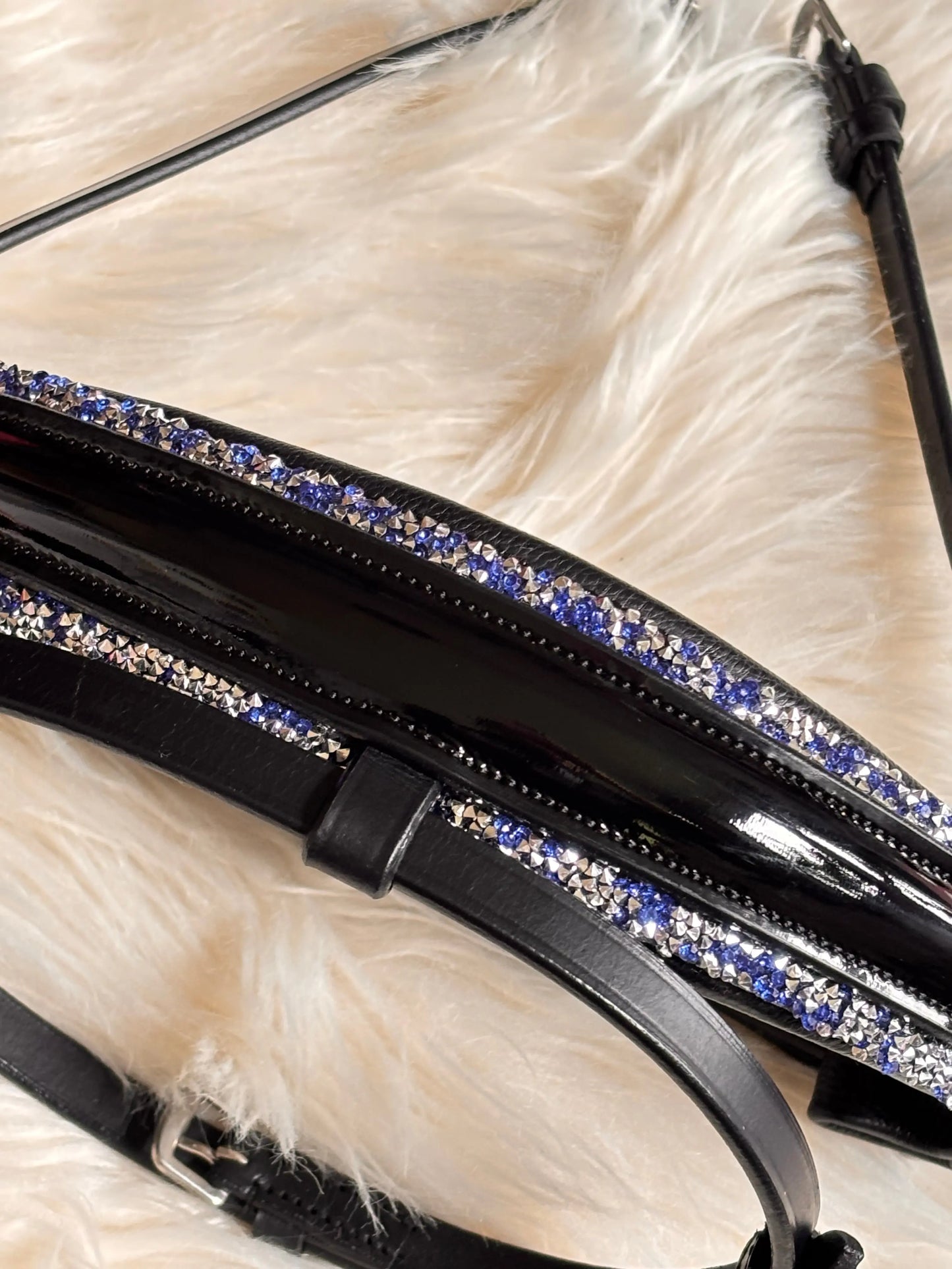 Nasenriemen Crystal Rocks Silver Sapphire CR-Harmonyequestrian