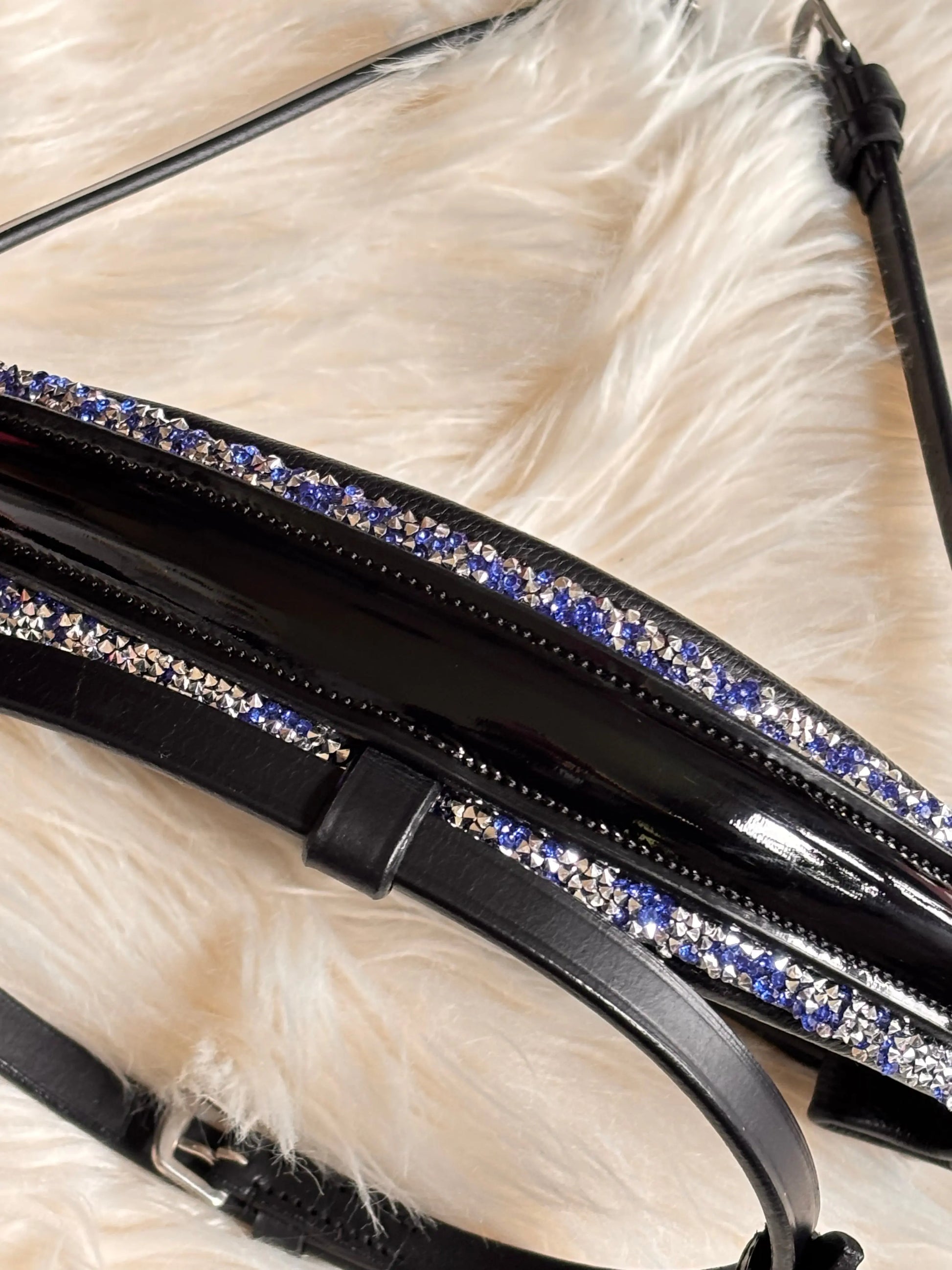 Nasenriemen Crystal Rocks Silver Sapphire CR-Harmonyequestrian