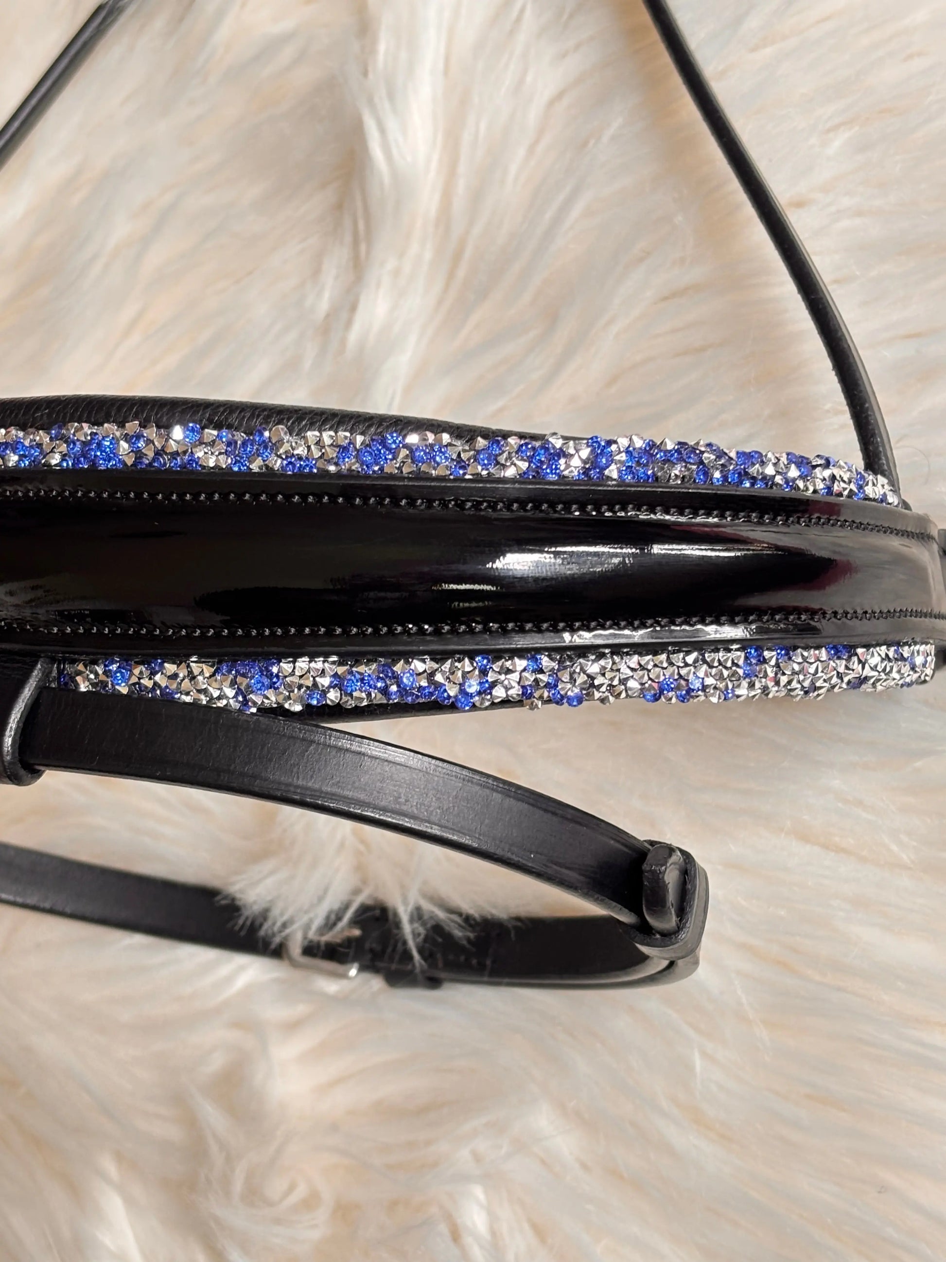 Nasenriemen Crystal Rocks Silver Sapphire CR-Harmonyequestrian