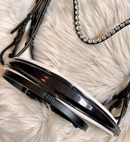 Trense Sparkle glitzernder Lack, weiß oder schwarz unterlegt - CR-Harmonyequestrian