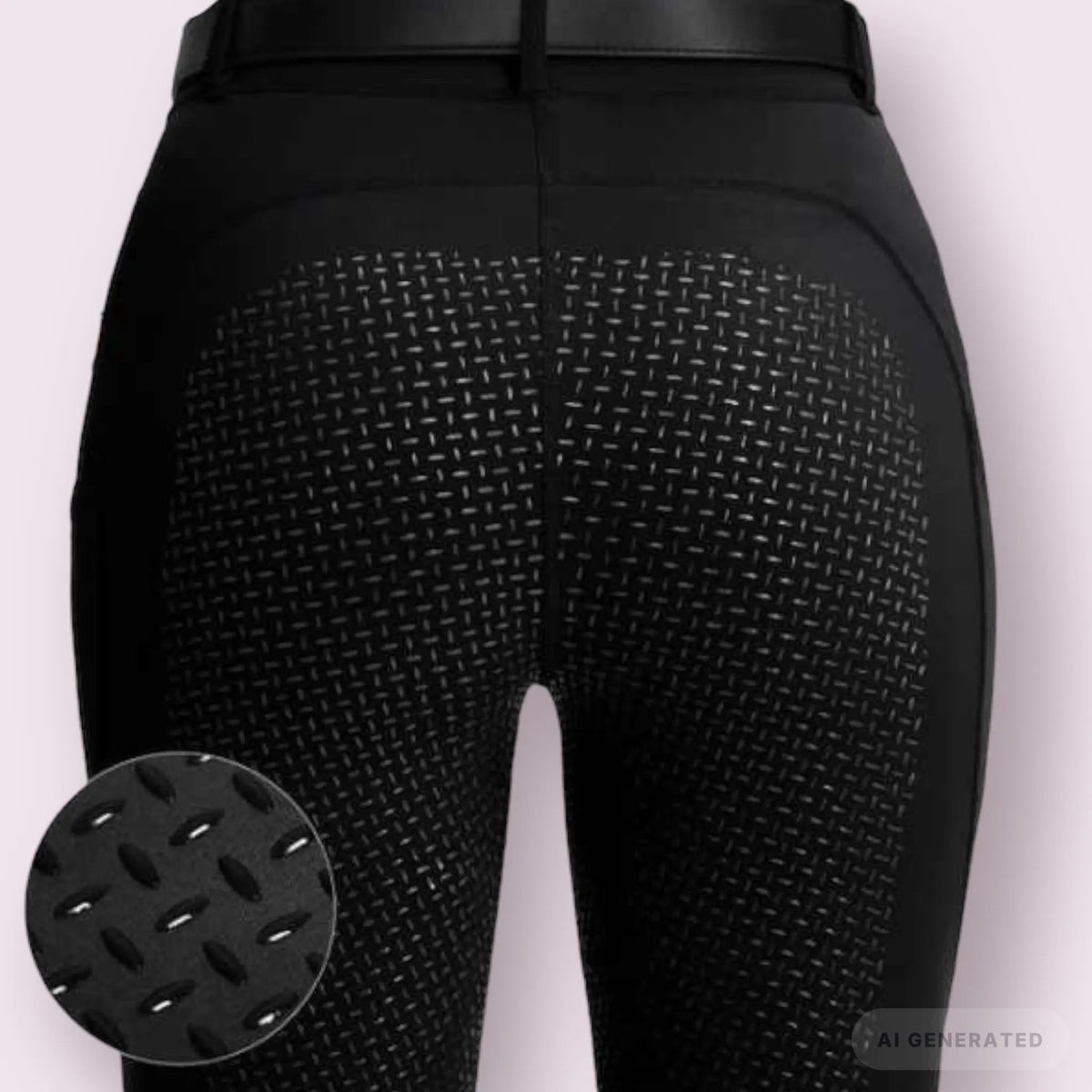 Glammy Reitleggings Schwarz Seitenansicht Taschen