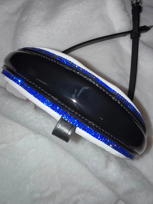 Nasenriemen Lackleder mit königsblauen Kristallen – sportlich, edel, auffällig CR-Harmonyequestrian