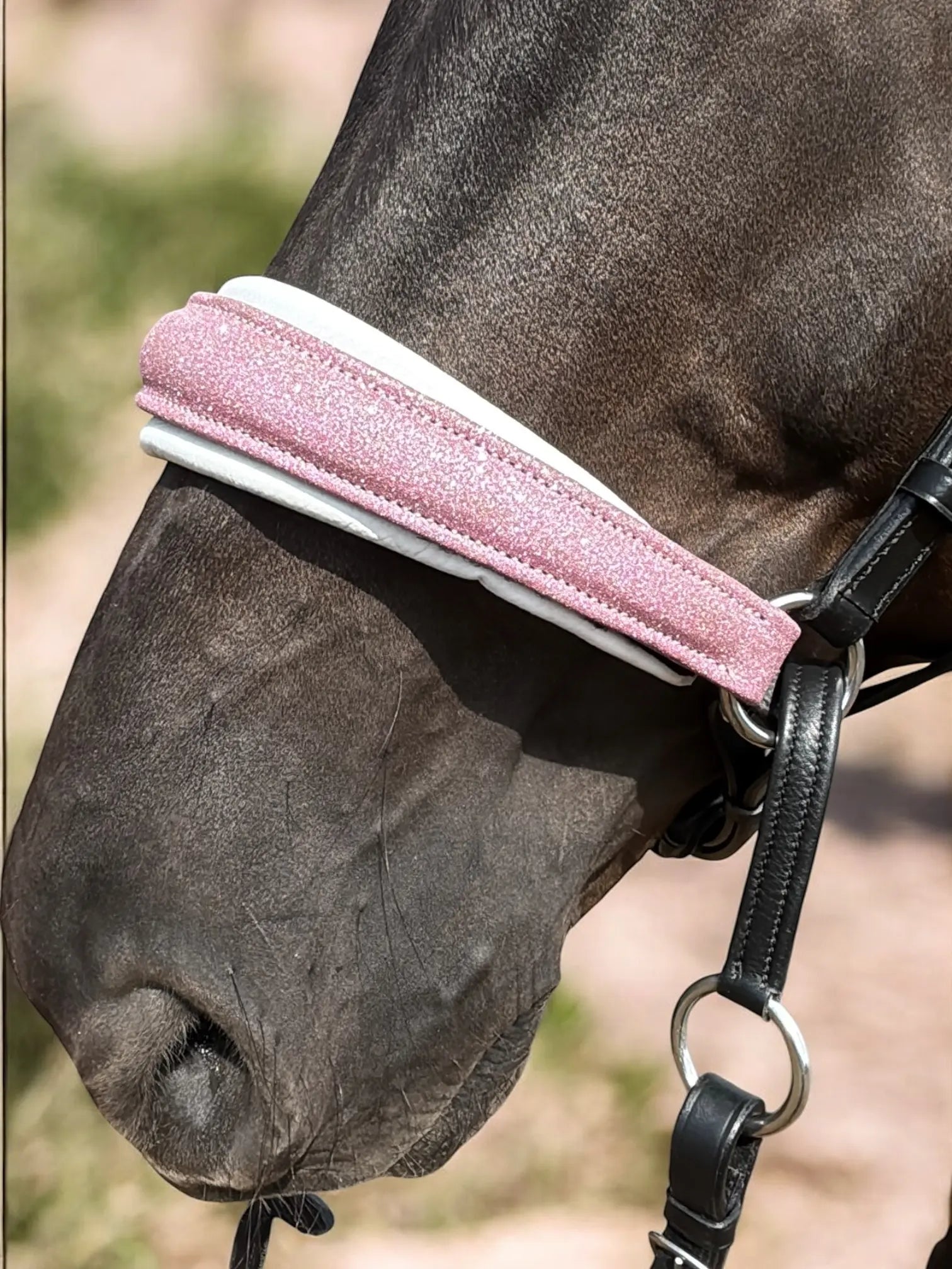 Glitzer Trense Rosa - gebisslos CR-Harmonyequestrian