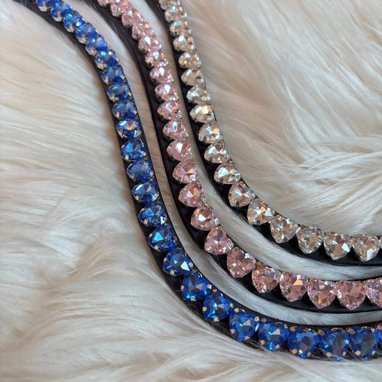 Stirnriemen mit Herz-Crystals – Pony bis X-Full - CR-Harmonyequestrian