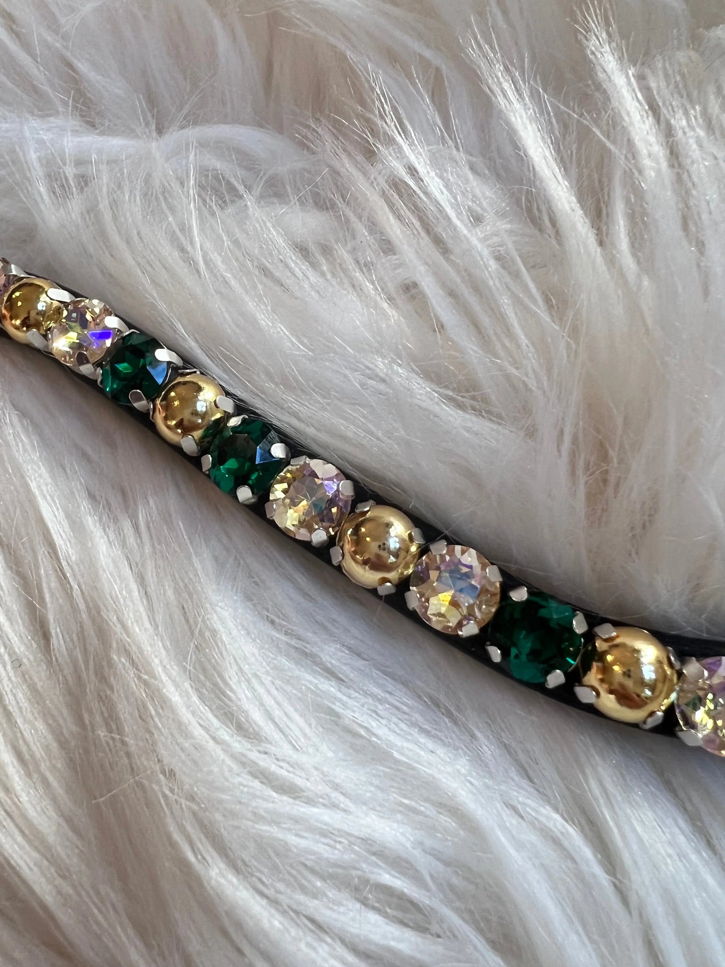 Stirnriemen Gold Emerald CR-Harmonyequestrian