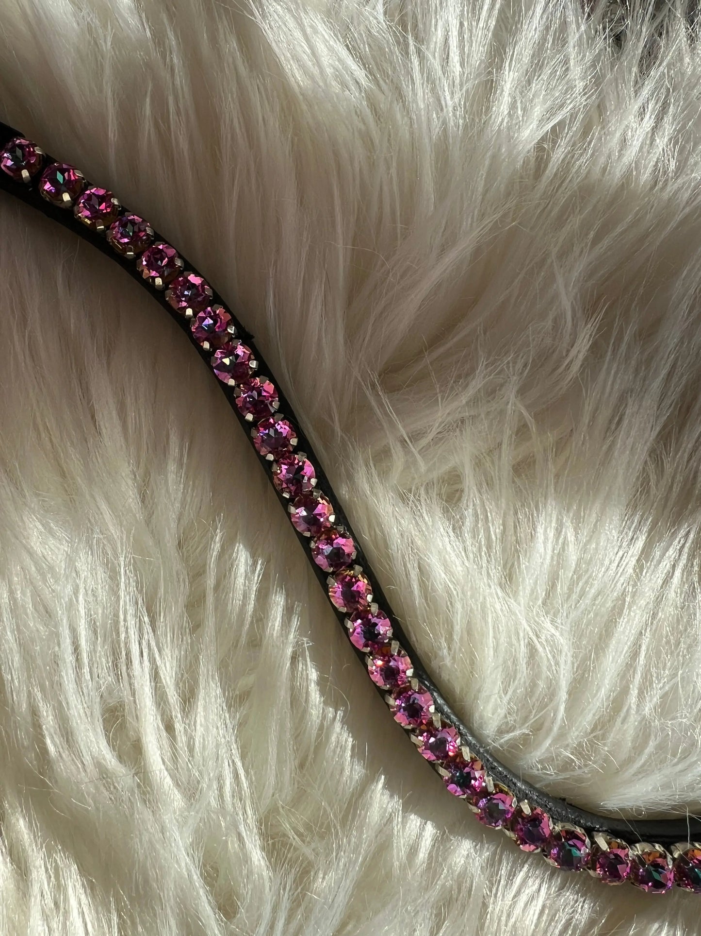 Slim Birdie Stirnriemen 8mm Crystals Gesamtansicht