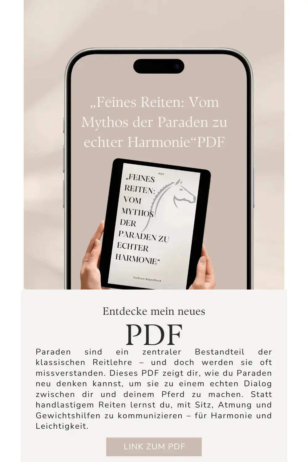 Feines Reiten PDF Cover klassische Hilfengebung Cathryn Rippelbeck