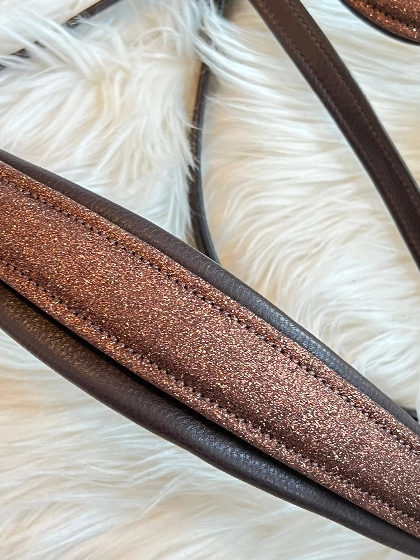 Limited Edition - Glitzerleder braune gebisslose Trense CR-Harmonyequestrian