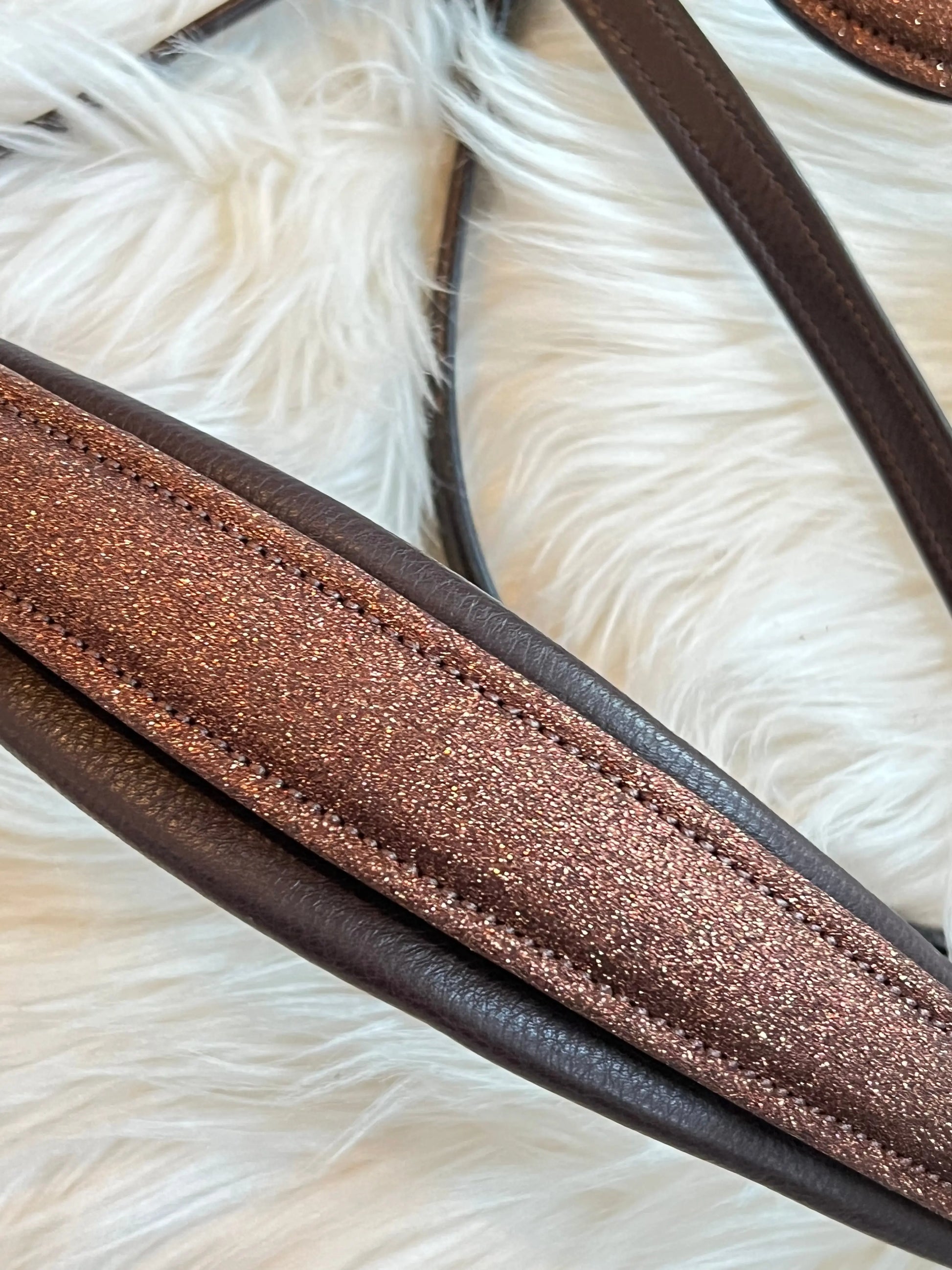 Limited Edition - Glitzerleder braune gebisslose Trense CR-Harmonyequestrian