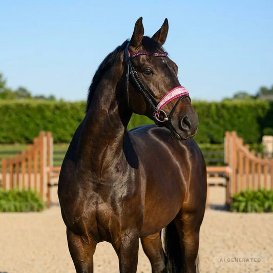Nasenriemen „Rosé Glitter Blossom“ – mit abnehmbarem Sperrriemen CR-Harmonyequestrian