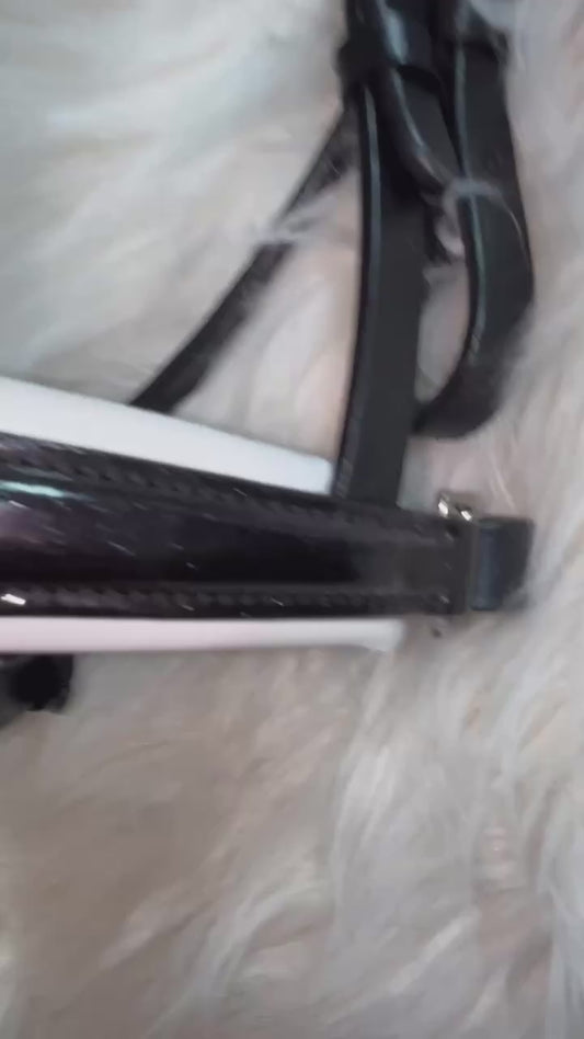 Pintura brillante bridle bridea, blanco o negro subyacente