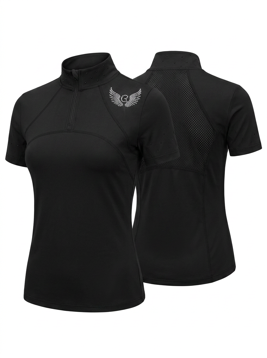 CR Harmonyequestrian Trainingsshirt – Black Crystal Edition