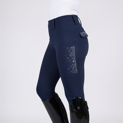 Diva Crystal AB Reitleggings – Crystal-AB-Details auf den Gesäßtaschen, Rückansicht