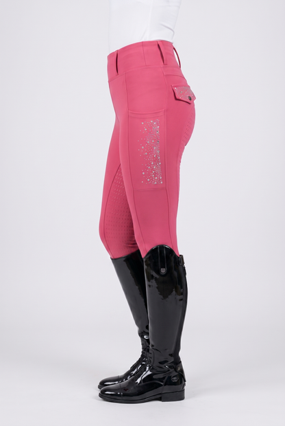 Diva Crystal AB Reitleggings – Crystal AB auch auf der Seitentasche, Detailansicht