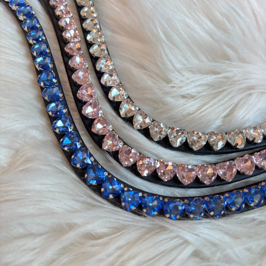 Stirnriemen mit Herz-Crystals – Pony bis X-Full