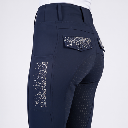 Diva Crystal AB Reitleggings – Vollbesatz mit dicht besetzten Crystal-AB-Steinen, CR Harmonyequestrian