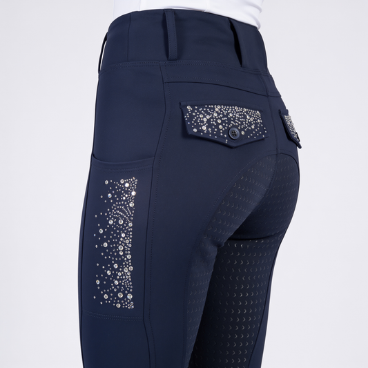 Diva Crystal AB Reitleggings – Vollbesatz mit dicht besetzten Crystal-AB-Steinen, CR Harmonyequestrian