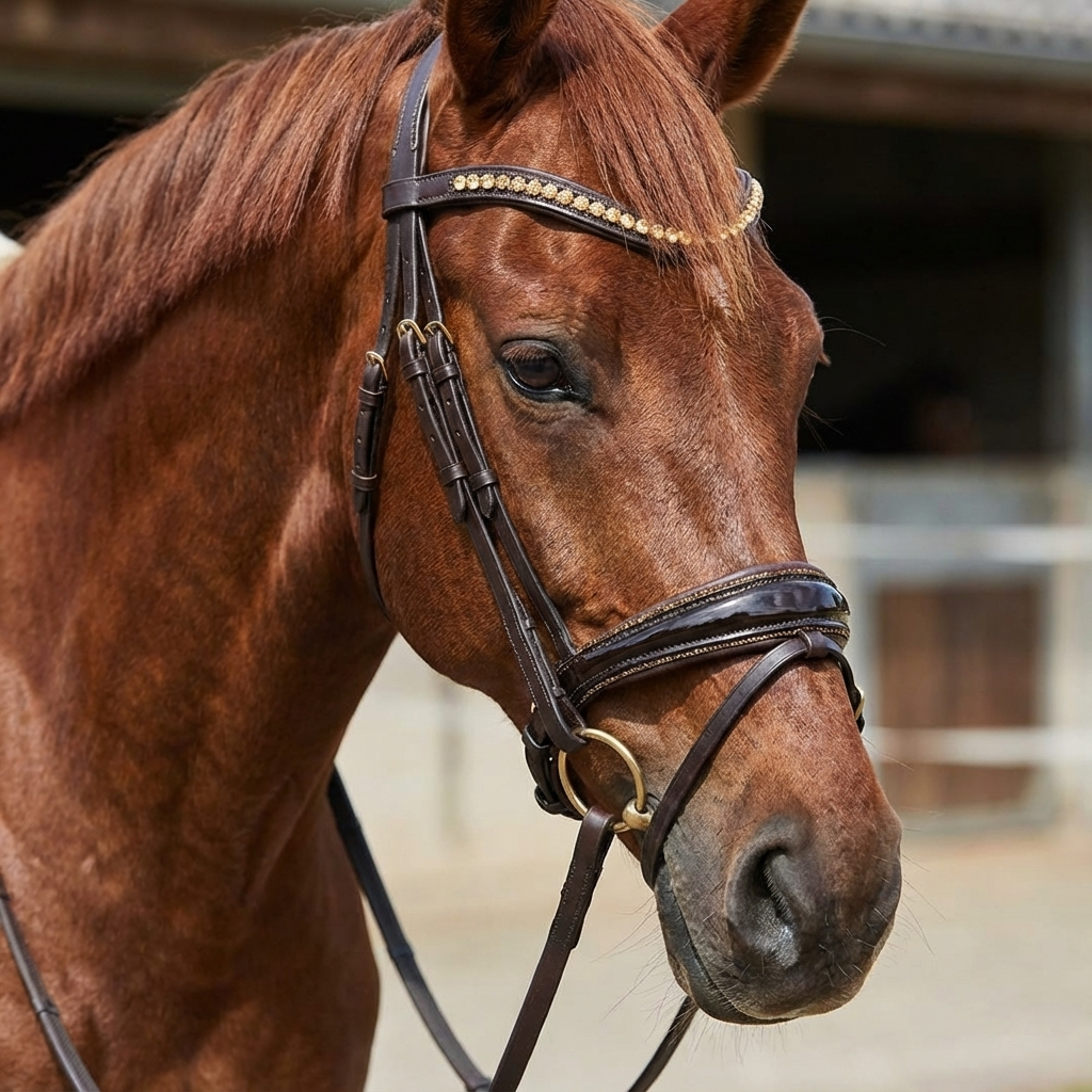 Braune Lack-Trense Full – reduziert CR-Harmonyequestrian