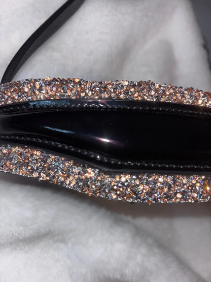 Nasenriemen Lackleder mit Crystal Rocks in Bronze-Silver – edler Glanz für höchste Ansprüche