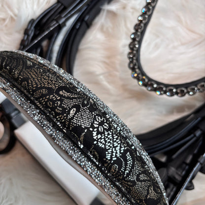 Kandarenzaum „Silver Lace“ – 4 Reihen Crystal Rocks