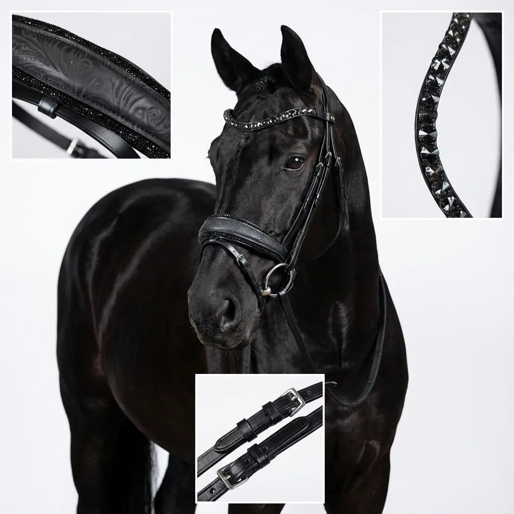 Black Flower Trense CR-Harmonyequestrian