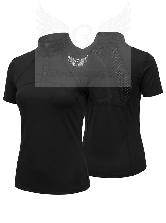 CR Harmonyequestrian Trainingsshirt – Black Crystal Edition