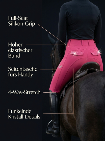 Diva Reitleggings in Weiß – Vollbesatz mit Kristall-Details, CR Harmonyequestrian