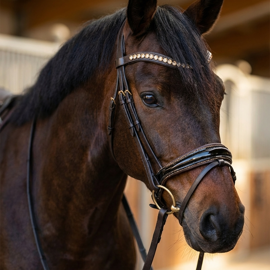 Braune Lack-Trense Full – reduziert CR-Harmonyequestrian