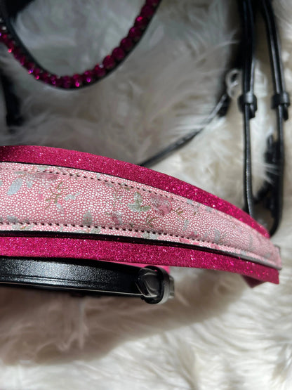 Trense „Rosé Glitter Blossom“ – mit abnehmbarem Sperrriemen CR-Harmonyequestrian