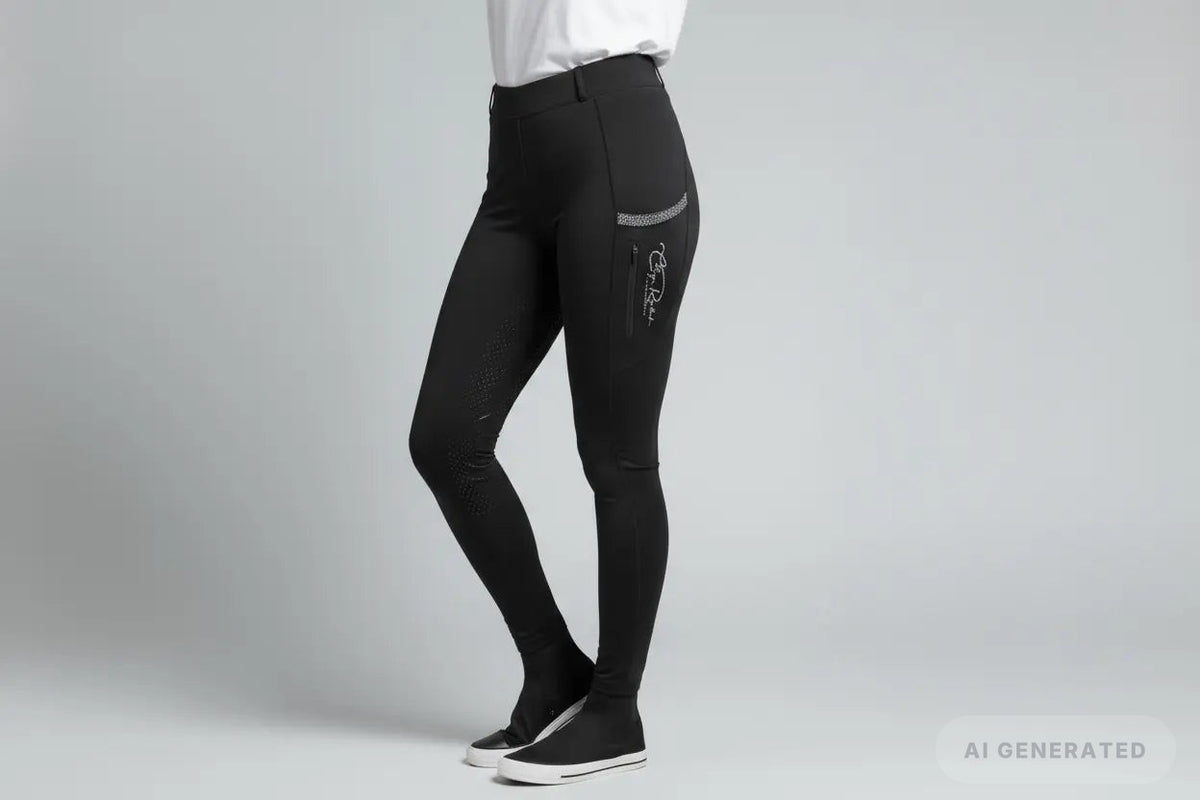 Glammy Leggings d'équitation vue de dos, boucles de ceinture