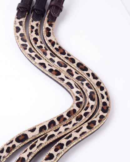 Leo Stirnriemen mit Leopardenmuster und Glitzer – Setbestandteil