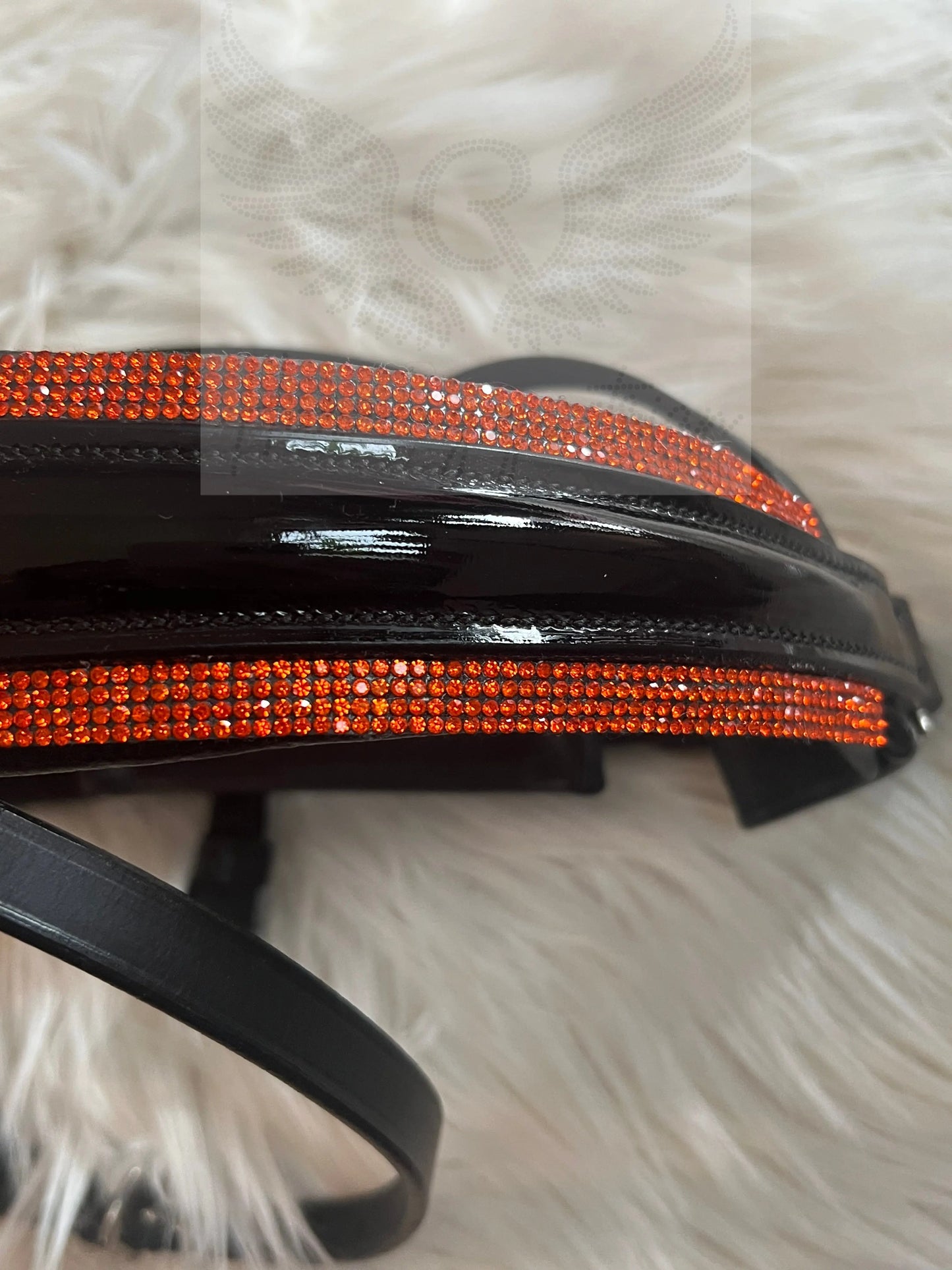Nasenriemen Crystal in Rot, Orange oder Topaz Pony und Cob - Nasenriemen für anatomische Trensen - Ansicht 5