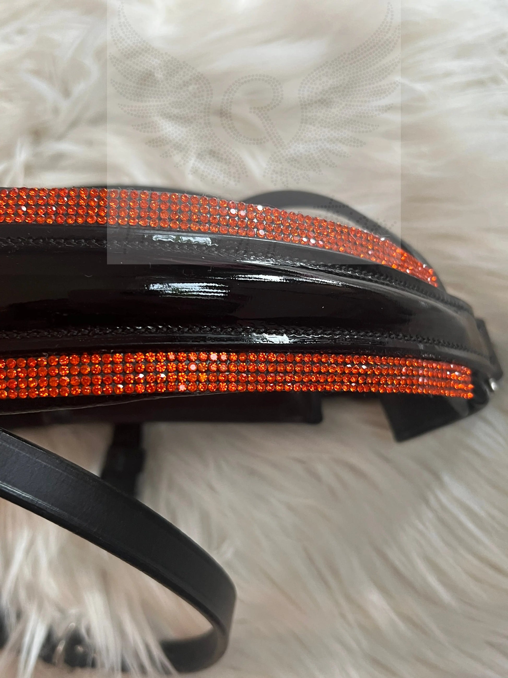 Nasenriemen Crystal in Rot, Orange oder Topaz Pony und Cob - Nasenriemen für anatomische Trensen - Ansicht 5