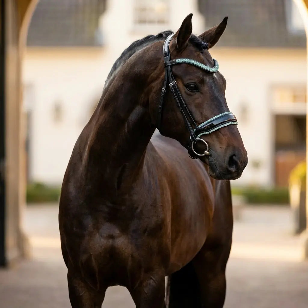 Trense Minty – Klassische Eleganz mit einem Hauch Frische mit oder ohne Sperrriemen CR-Harmonyequestrian