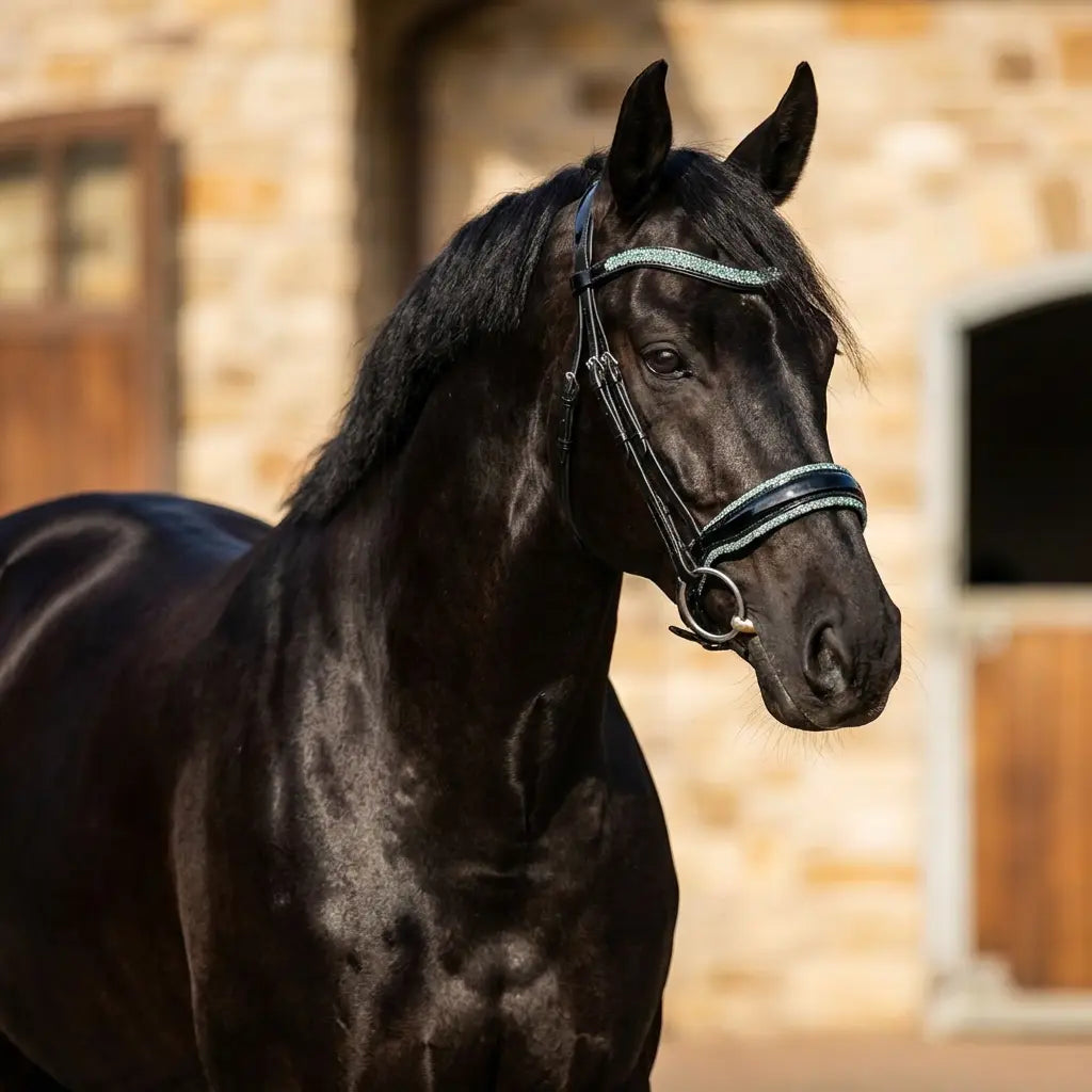 Trense Minty – Klassische Eleganz mit einem Hauch Frische mit oder ohne Sperrriemen CR-Harmonyequestrian