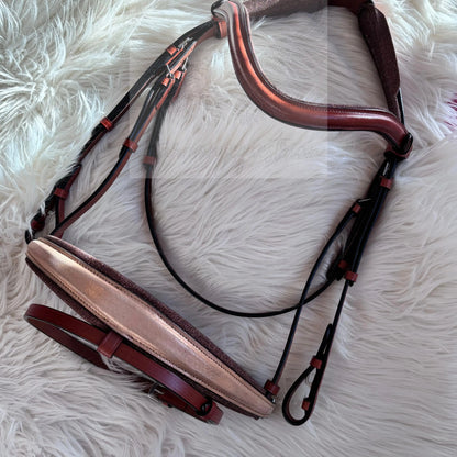 Trense Sienna in Tan Leder - anatomische Trense für Pferde - Ansicht 10