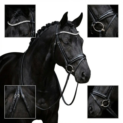 Trense Sparkle glitzernder Lack, weiß oder schwarz unterlegt CR-Harmonyequestrian