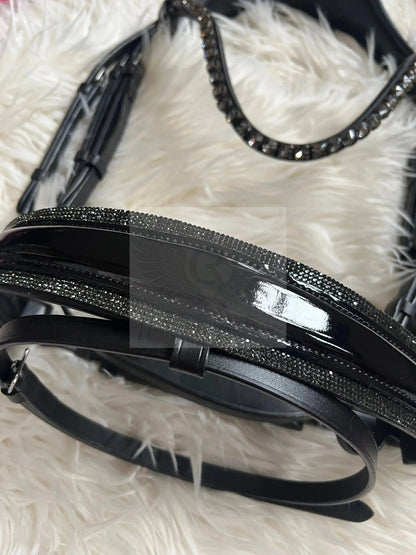 Trense "Black Diamond" – Edles Lackleder & Kristall-Glanz CR-Harmonyequestrian 