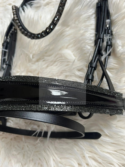Trense "Black Diamond" – Edles Lackleder & Kristall-Glanz CR-Harmonyequestrian 