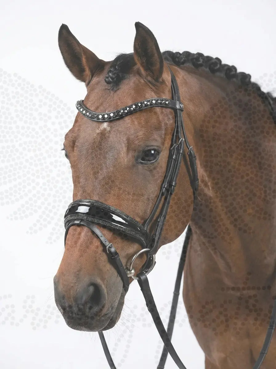 Trense "Black Diamond" – Edles Lackleder & Kristall-Glanz CR-Harmonyequestrian 