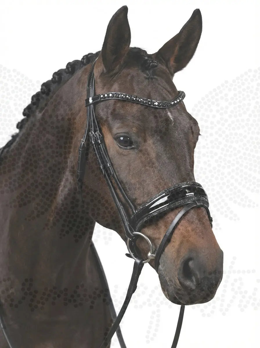 Trense "Black Diamond" – Edles Lackleder & Kristall-Glanz CR-Harmonyequestrian 