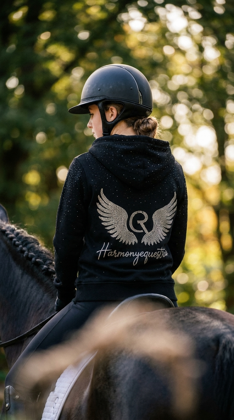 Diamond Winged Zip Hoodie Drop No. 01 – Rückseite mit Rhinestone Flügeln