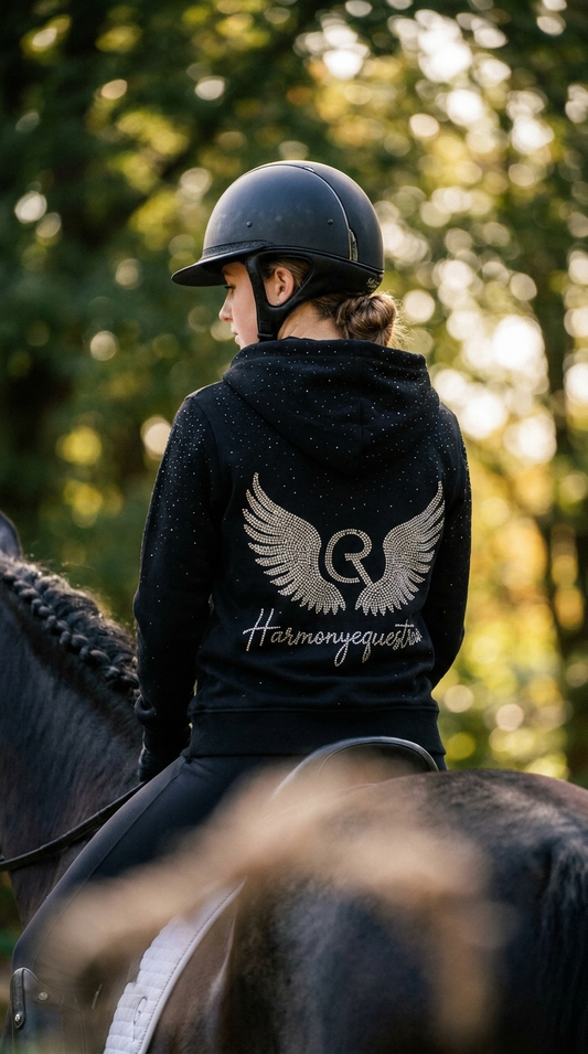 Diamond Winged Zip Hoodie Drop No. 01 – Rückseite mit Rhinestone Flügeln