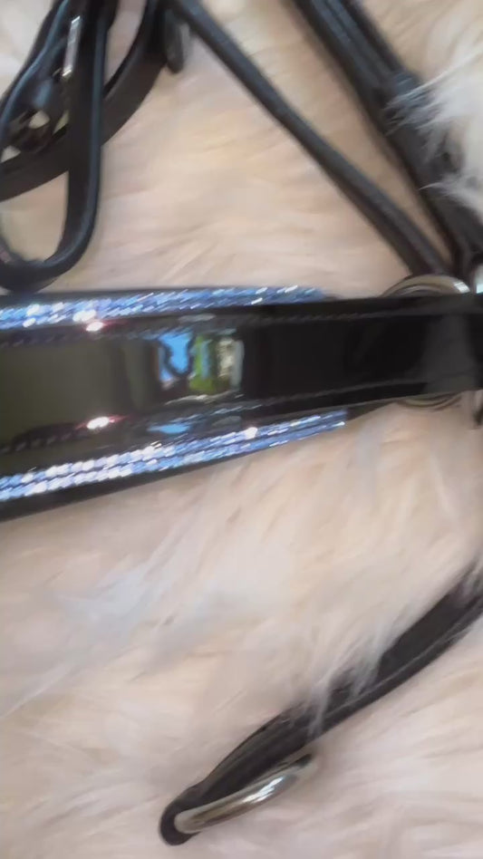 Besproken verfboogle met glitterpad kristal L.BLUE & slanke voorhoofdbanden in warm bloed xl