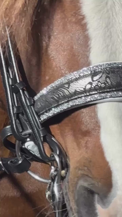 Kandarenzaum „Silver Lace“ – 4 Reihen Crystal Rocks