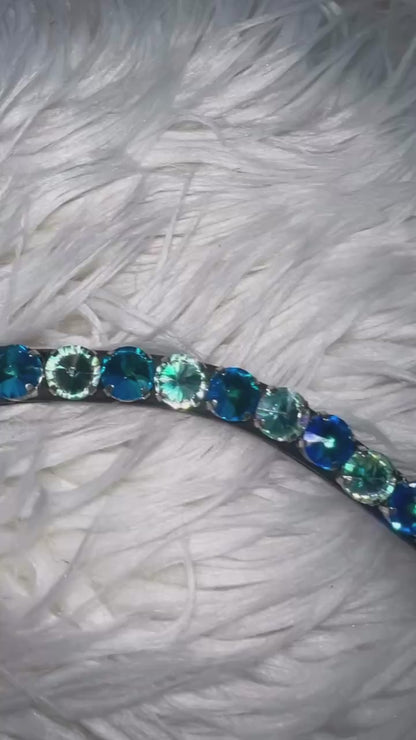 Stirnriemen "Ocean Sparkle" – 12mm Rivoli & Quick-Change-System